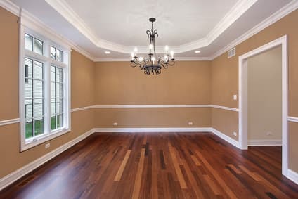 Crown molding and baseboards