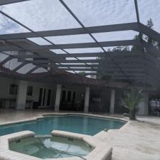 Pool Enclosure Painting on Highland Park Cir in Lutz, FL